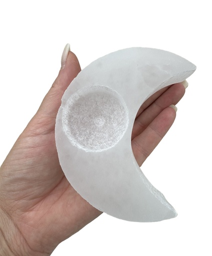 Selenit Halbmond Teelichthalter