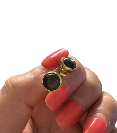 Labradorit Ohrstecker rund