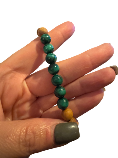 Malachit Armband Sandelholz