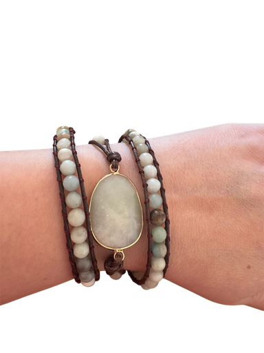 Amazonit Wickelarmband