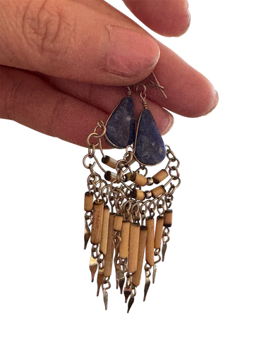 Sodalith Ohrringe Peru handgemacht Boho