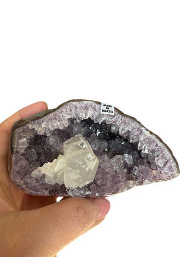 Amethyst Druse mit Calcit