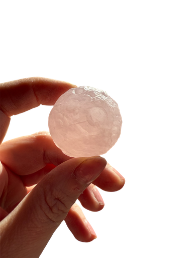 Rosenquarz Mond Graviert