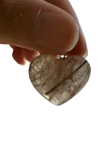 Rutilquarz Herz Anhänger Halskette