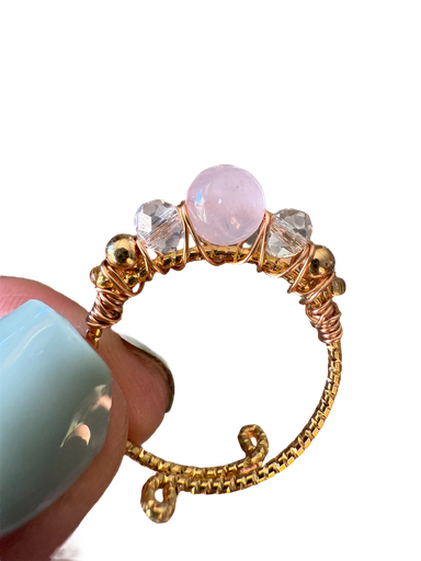 Rosenquarz Edelsteinring