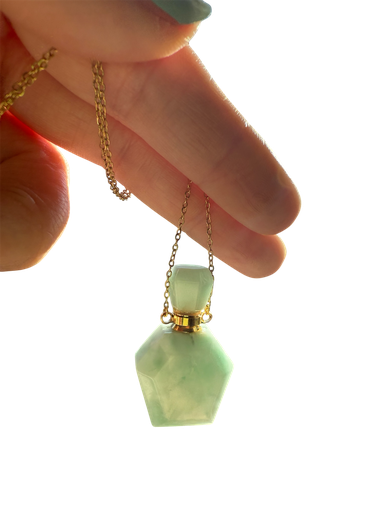 Amazonit Halsketten mit Naturkristall Diffuser