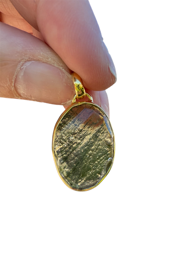 Moldavit Anhänger facettiert