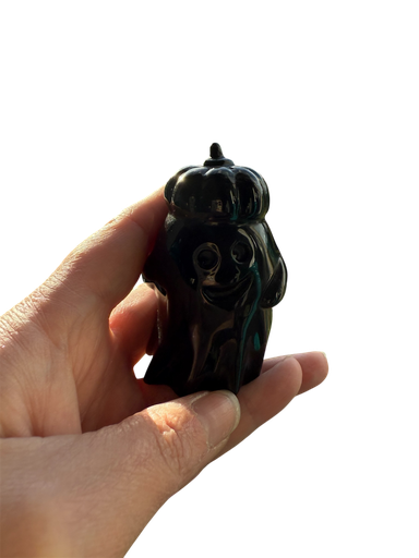 Onyx Geist mit Kürbis Kopf Unikat