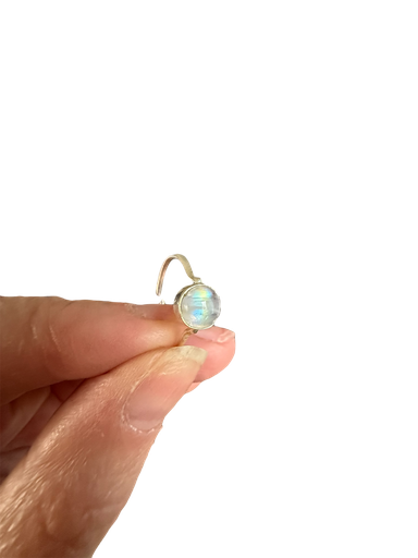 Mondstein Regenbogen Ring verstellbar