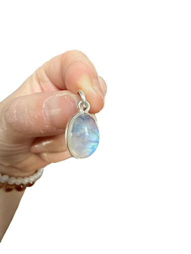 Mondstein Regenbogen Anhänger 925 Silber