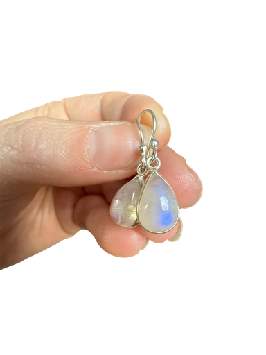 Mondstein Regenbogen Ohrringe 925 Silber