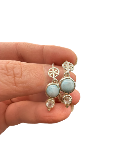 Larimar Design Ohrhänger mit Topas 925 Silber