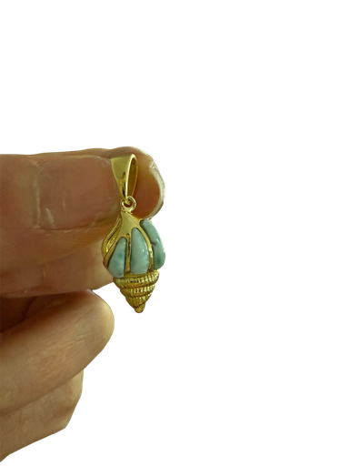 Larimar Anhänger 925 Silber Muschel
