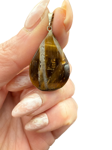 Tigerauge Tropfen Anhänger