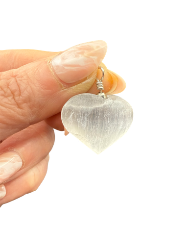 Selenit Anhänger Herz