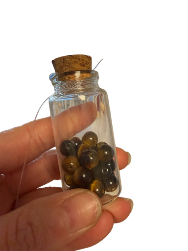 Tigerauge – DIY Kugelarmband Set  im Fläschchen 